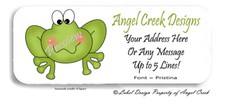 Adorable Smiling Happy Green Frog Froggy Personalized Return Address Labels
