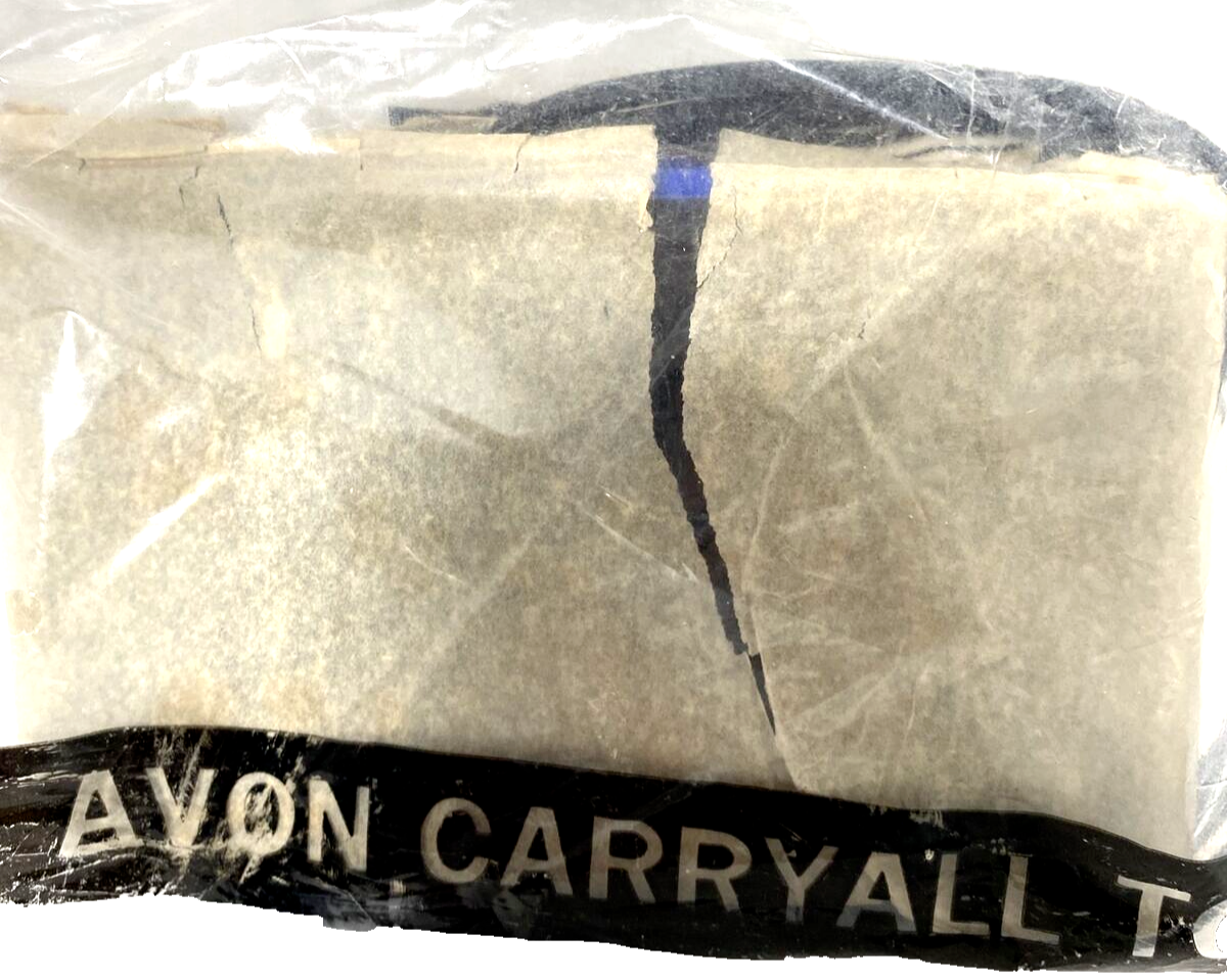 Vintage 1992 Avon Blue Carryall Tote Vinyl Nylon Bag Purse New in