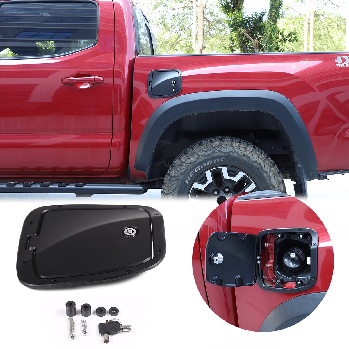 Fuel Tank Cap Locking Lid Replacement gate With Key Fits Toyota