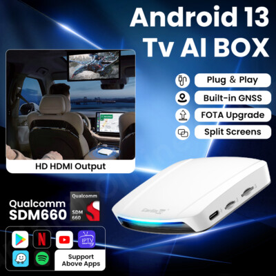 TV Box Android 8-Core CarPlay & Android Auto Adapter Support 4K HD Video Output
