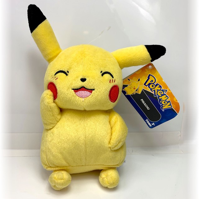 Pokemon Tomy Blushing Pikachu Plush Stuffed Animal Toy NWT + Free Card! | eBay
