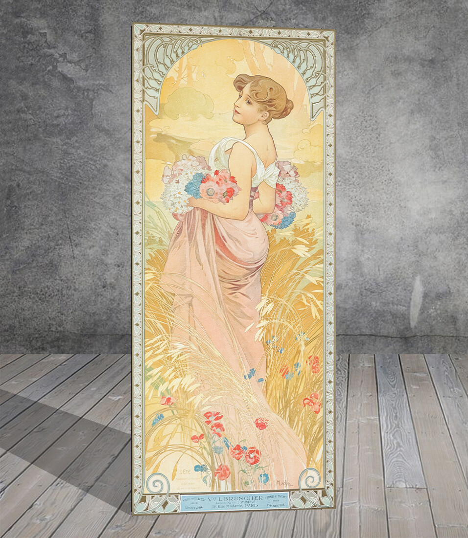 Tableau en relief Les saisons le printemps d'après Alphons Mucha