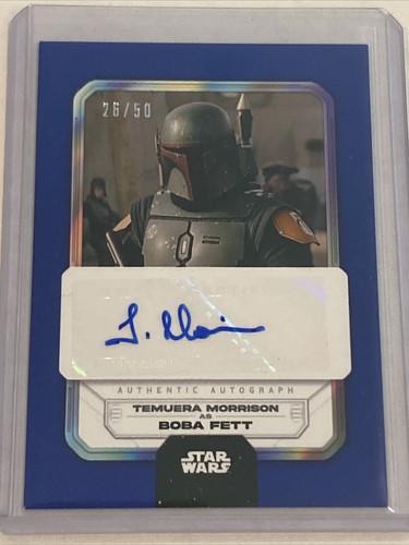 Temuera Morrison as Boba Fett [Printing Plate] #AU-TM Star Wars 2023 Topps Autograph card