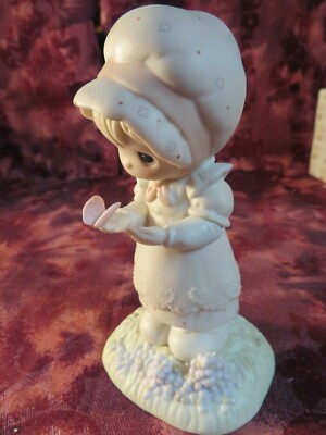 Precious Moments #E9258 ''WE ARE GOD'S WORKMANSHIP'' Girl Looking At Butterfly-NIB