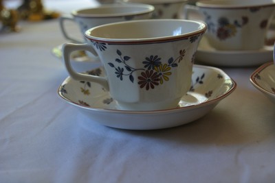Vermont By Adams China Real English Ironstone 8 Cup Saucer Sets