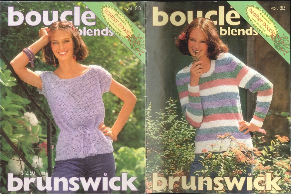 Brunswick Boucle Blends Knitting Crochet Pattern Booklet 813 Simple Shrug Jacket - Image 2 of 4
