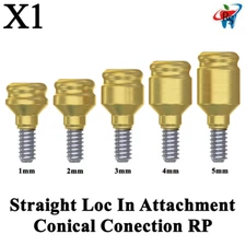 Dental Straight Loc In Attachment Adapter Head Conical Connection RP Titanium