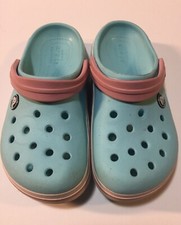Crocs Baby Blue Clogs Pink Strap Children s 13 Classic