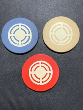3 UNCOMMON USPC INLAID DESIGN CASINO POKER CHIPS 