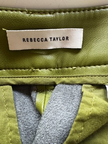 Rebecca Taylor Shorts aus veganem Leder mit Gürtel grün Größe 0 - Bild 4 von 6