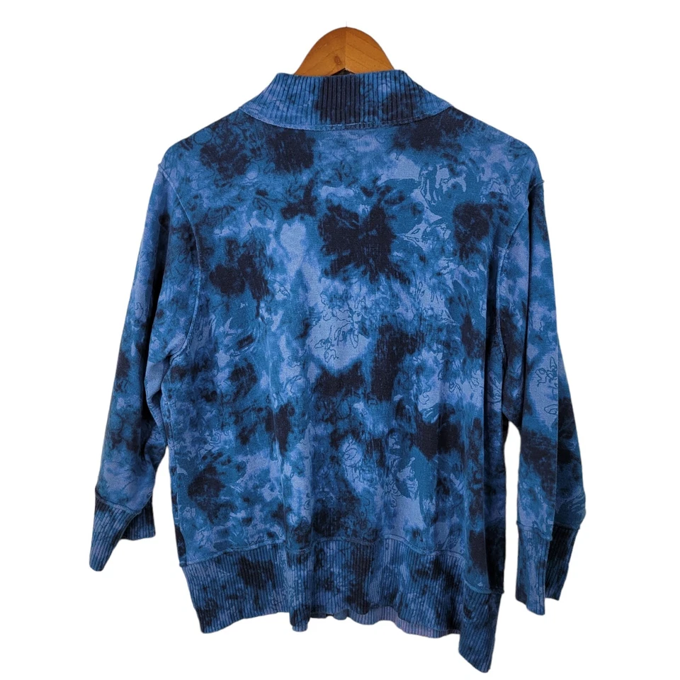 Relatively Plus size 2X 18/20 spring Jacket Jersey Stretch tie dye blue Athletic - Image 3 of 4