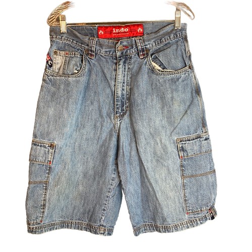INDO Men's Blue Home Grown Denim Carpenter Shorts Size 32