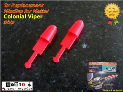 Mattel Battlestar Galactica Viper 1978 Ersatzrakete Rakete x2 SCHNELLER VERSAND