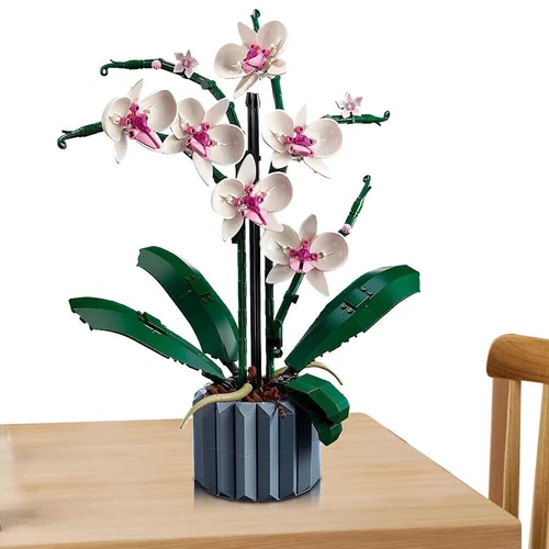 10311 Orchidee Künstliche Pflanzen Set w/ Blumen,Modellbausatz Erwachsene Kinder - Bild 10 von 14