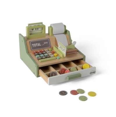 Dantoy Kinder Registrierkasse aus Holz Rollenspiel Kaufladen Zubehör 3+ Jahren