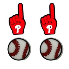 MLB Philadelphia Phillies Baseball Team For Crocs Shoe Charms - 4 Pieces