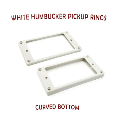 2 White Humbucker Pickup Rings Curved Bottom Frame for Les Paul Epiphone Guitars