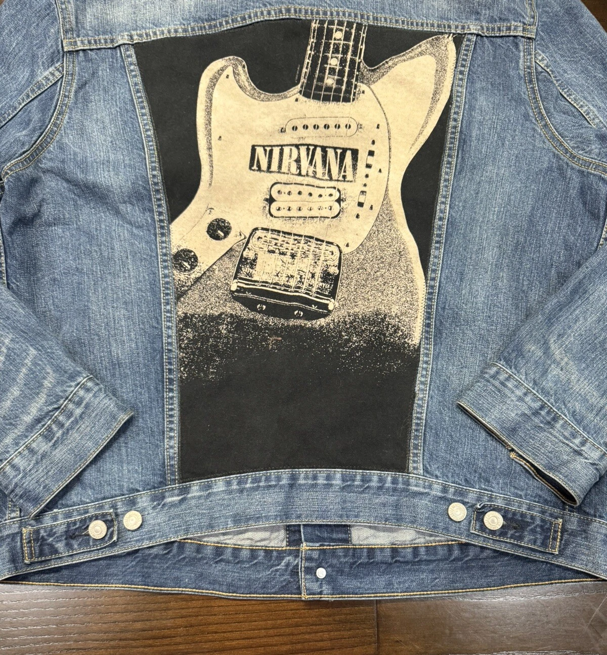 BALENCIAGA GIACCA CAMIONISTA VINTAGE LEVI'S PERSONALIZZATA NIRVANA KURT COBAIN DA UOMO TAGLIA GRANDE RARA!!!!