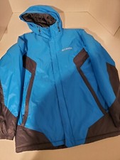 COLUMBIA SPORTSWEAR COMPANY BLUE  BLACK WINTER JACKET HIGHLY WATER RESITANT MED