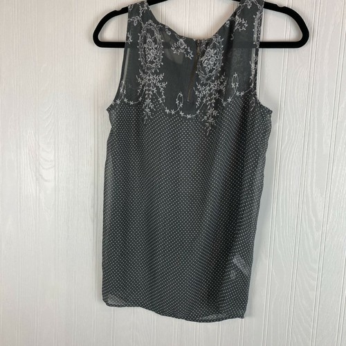 LOFT GRAY FLORAL SLEEVELESS TANK SIZE SMALL - Picture 2 of 4