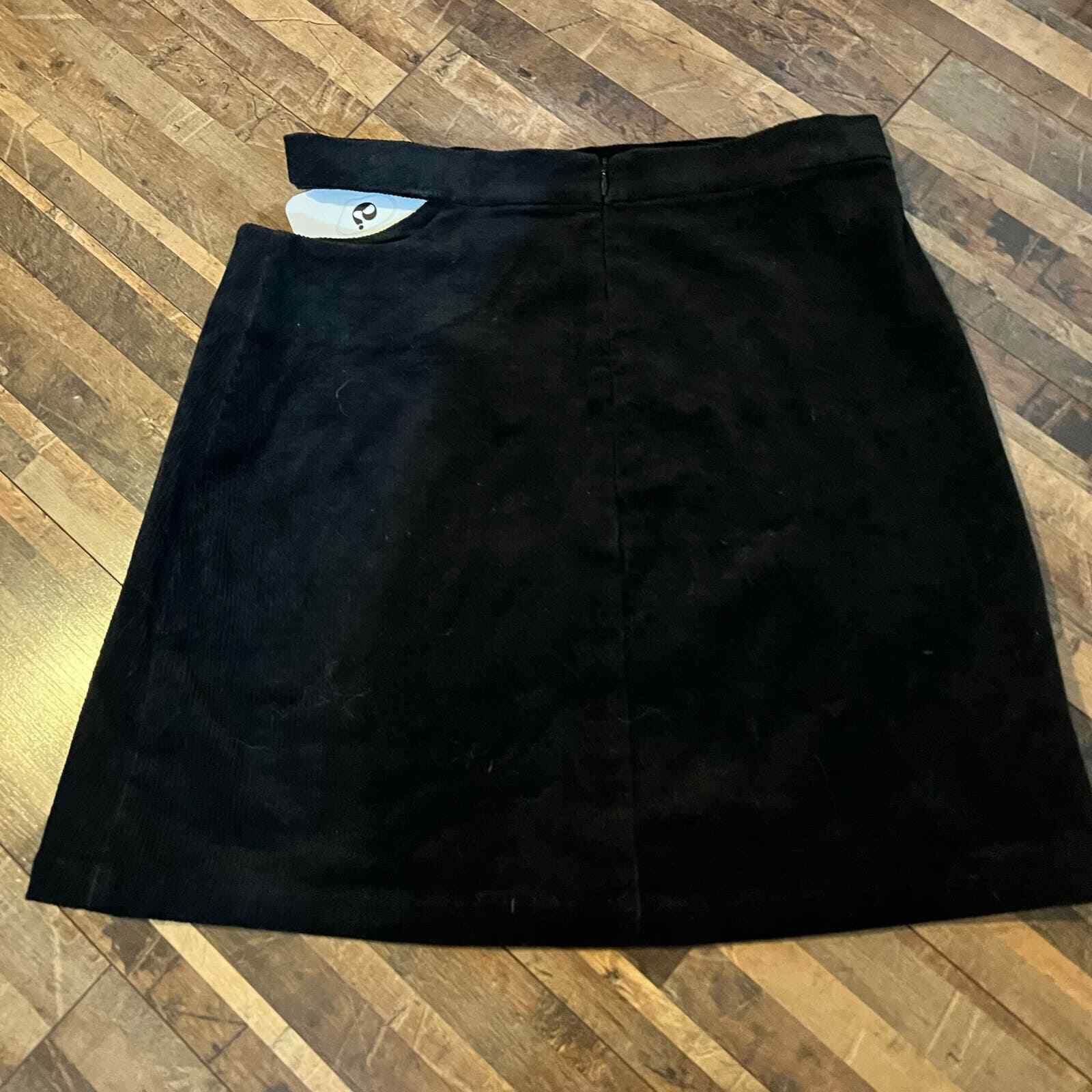 Elodie Black Corduroy Mini Skirt Womens Size M Cotton Blend New with Tags