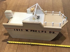 Handcrafted Boat Yacht Lakehouse Lake Fishing Cabin Art Mailbox Nautical Decor