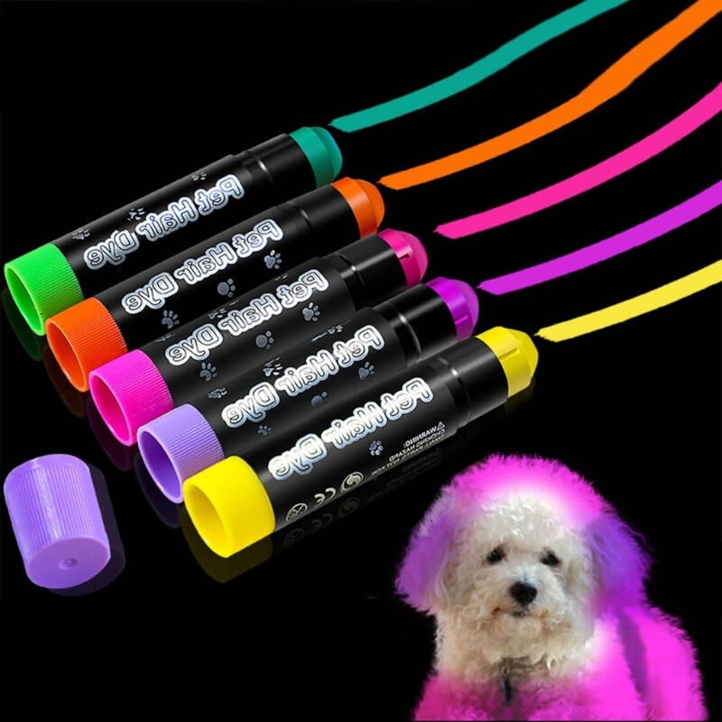 Dog Grooming Chalk 12 Colors Set Safe Washable Hair Chalk for Halloween