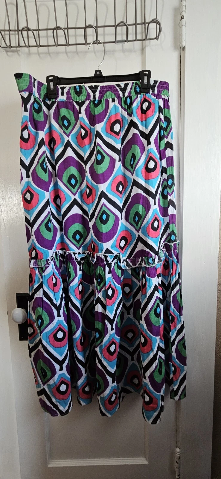 Ashley Stewart Maxi skirt pull on layered 18/20 rayon cotton blend