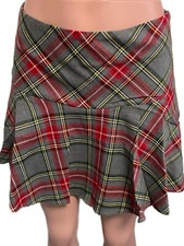 Trendy School Girl Style Full Plaid mini skirt New costume casual fun short mini