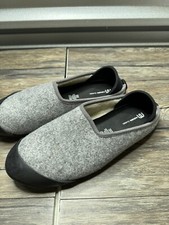 Mahabis Classic Slipper Shoe Gray Wool Removable Soles Slip On Size EU 45