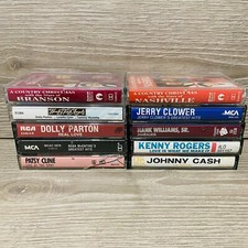 Country Music Vintage Cassette Tapes Lot Of 10 Kenny, Dolly, Hank, Johnny, Reba