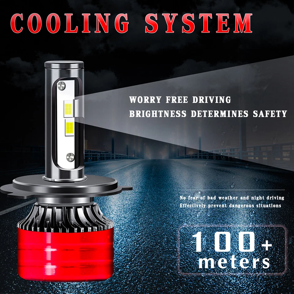 2x 9003/H4 CSP LED 6000K Headlight Bulbs For For Arctic Cat XF 9000 2014-2018 - Image 3 of 4