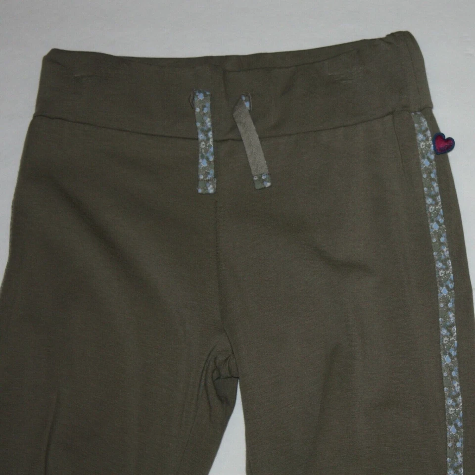 Mexx 女孩拉裤橄榄绿色带花卉条纹 5 码全新带标签 — 第 2/3 张图片