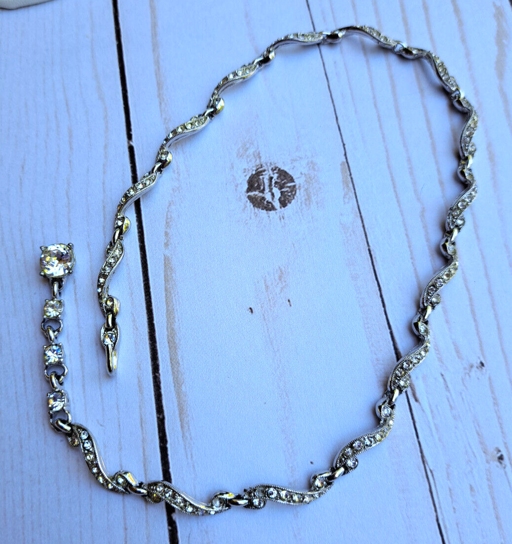 Vintage Bogoff Choker Necklace Pave Rhinestone Li… - image 6