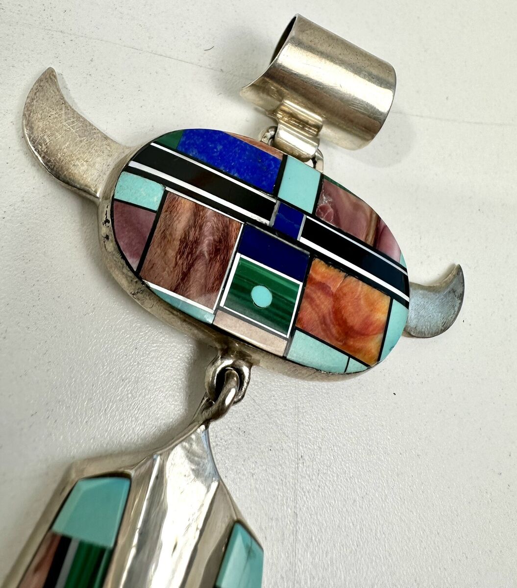 Alvin Yellowhorse Native Navajo Sterling Silver Multi Stone Alvin Yellowhorse Native Navajo Sterling Silver Multi Stone