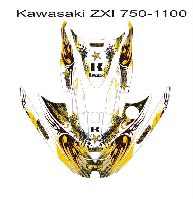 KAWASAKI ZXi 750 1100 jetski Graphic Kit Wrap pwc decals stickers