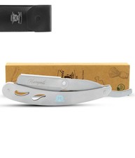 Stainless Steel Cut Throat Razor, Shavette, Sculpted Grip Barber Straight Razor✅