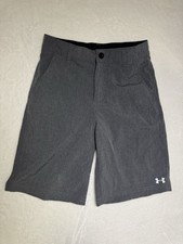 Under Armour Youth Boys Gray Shorts Button Zip Summer Size 12