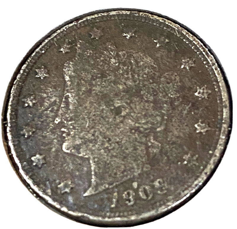^ 1909 Liberty "V" Nickel ^^ GOOD ^^ 117 YRS OLD  3691  (DARK COIN)