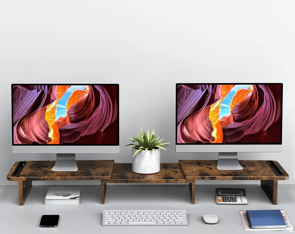 Monitor Stand Riser with Storage Space Adjustable Length & Angle Ergonomic De... - Image 4 of 4