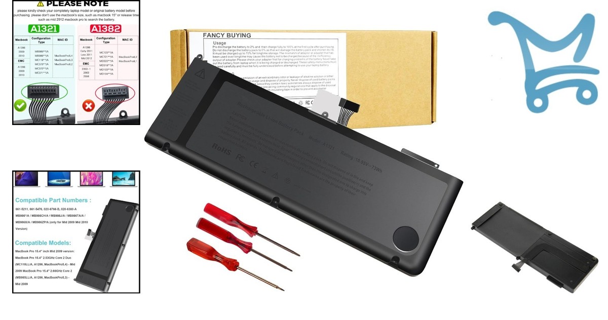 Laptop Battery Lithium Polymer 73Wh 6A for MacBook Pro 15 Inch