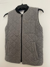 Boys Old Navy Quilted Gray Sleeveless Zip Vest Size Large 10-12