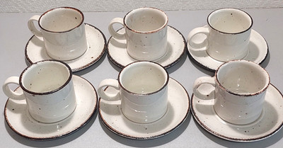 Midwinter Stonehenge Creation 6 x Kaffeegedeck 2teilig Tasse + Untertasse