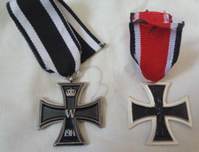 2 x WWI/WWII German Iron Cross Medals - (Replicas)