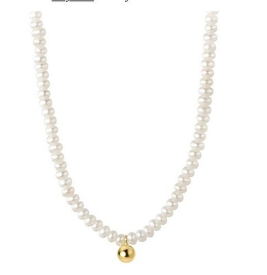 18K Gold Plated Womens Pearl Necklace Ball Pendant Gift Valentine Mothers Day