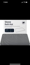 Stone Bath Mat Diatomaceous Earth Shower 24" x 16" Rectangular , Grey