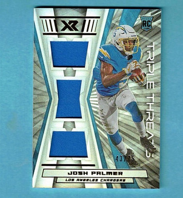 Josh Palmer Rookie Jersey Relics 2021 Panini Xr Trpl Threat #RTT-JPA #d /75 C949