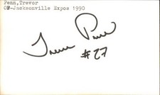 Trevor Penn Signed 3x5 Index Card Cut Expos Autograph Den