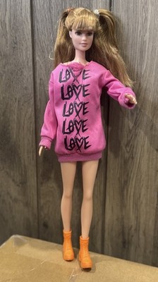 2017 Barbie Fashionistas Doll #79 Bangs Tall Love Pink Dress