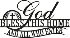 Bless This Home Wall Decor Metal Sign, God Bless This Home Sign, Christian Wall
